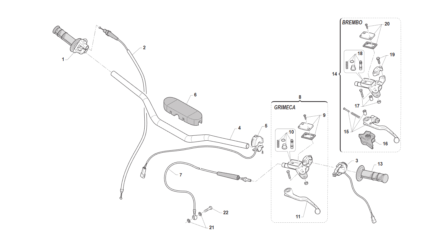 2T 250/300 MX 2010 - BASTIDOR - MANILLAR